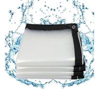 BKOOKYY Lona Impermeable 5x4m, Lonas Transparente con Ojales, Toldo para Exteriores, PE Plegable Resistente a La Intemperie, para Rain Flower Plant Hojas Cubiertas