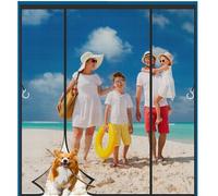 BKPH Mosquitera Puerta Magnetica Corredera Cortina, Anti Mosquito Insecto Mosquitera, Doble Apertura Lateral Mosquitera Puerta Corredera, negro-a, Tamaños personalizados