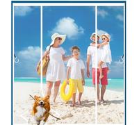 BKPH Mosquitera Puerta Magnetica Corredera Cortina, Anti Mosquito Insecto Mosquitera, Doble Apertura Lateral Mosquitera Puerta Corredera, para Balcón Puerta Corredera de Patio, Blanco-a, 230x220cm