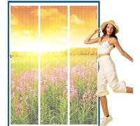 BKPH Mosquitera Puerta Magnetica Corredera Cortina, Anti Mosquito Insecto Mosquitera, para Balcón Puerta Corredera de Patio, Blanco-d, Tamaños personalizados