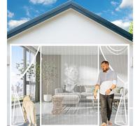 BKPH Mosquitera Puerta Magnetica Corredera Cortina, Anti Mosquito Insecto Mosquitera, para Balcón Puerta Corredera de Patio, Blanco-b, Tamaños personalizados
