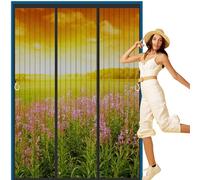 BKPH Mosquitera Puerta Magnetica Corredera Cortina,Doble Apertura Lateral Mosquitera Puerta Corredera, para Balcón Puerta Corredera de Patio, Negro-d, Tamaños personalizados