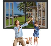 BKPH Mosquitera Ventana Magnética, Mosquitera Para La Ventana, Cortina de Ventana para Prevenir Mosquitos y Insectos, Se cierra automáticamente es fácil de instalar, 65x100cm, Ventana-Negro B