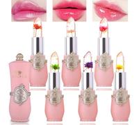 BKPPLZP Set De 6 Labiales Crystal Flower Jelly, Labial Mágico Que Cambia De Color, Brillo Labial Con Ph Neutro Que Cambia De Color Con La Temperatura, Bálsamo Labial, Labial Hidratante Y Nutritivo De