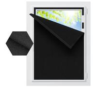 BKSAI Estores Opacos para Ventana Blackout 100% Oscurecer Ventanas estores opacos sin taladrar Blackout Blinds for Windows (Negro, 100X150CM)