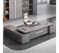 BKSAYAETou Escritorio administrativo de Lujo en Forma de L, Espacioso Escritorio de 237 cm de Madera Maciza, estación de Trabajo administrativa Moderna y Sencilla (Ideal para Oficina y Estudio).