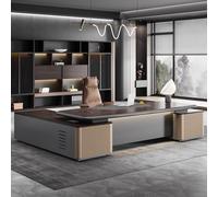 BKSAYAETou Escritorio administrativo de Lujo en Forma de L, Espacioso Escritorio de 237 cm de Madera Maciza, estación de Trabajo administrativa Moderna y Sencilla (Ideal para Oficina y Estudio).