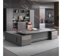 BKSAYAETou Escritorio administrativo de Lujo en Forma de L, Espacioso Escritorio de 237 cm de Madera Maciza, estación de Trabajo administrativa Moderna y Sencilla (Ideal para Oficina y Estudio).