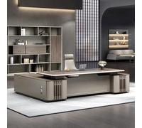 BKSAYAETou Escritorio administrativo de Lujo en Forma de L, Espacioso Escritorio de 237 cm de Madera Maciza, estación de Trabajo administrativa Moderna y Sencilla (Ideal para Oficina y Estudio).