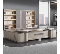 BKSAYAETou Escritorio administrativo de Lujo en Forma de L, Espacioso Escritorio de 237 cm de Madera Maciza, estación de Trabajo administrativa Moderna y Sencilla (Ideal para Oficina y Estudio).