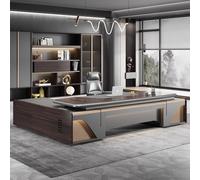 BKSAYAETou Escritorio administrativo de Lujo en Forma de L, Espacioso Escritorio de 86.6" de Madera Maciza, estación de Trabajo administrativa Moderna y Sencilla (Ideal para Oficina/Estudio).