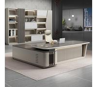 BKSAYAETou Escritorio administrativo de Lujo en Forma de L, Espacioso Escritorio de Madera Maciza de 78.74", estación de Trabajo administrativa Moderna y Sencilla (Ideal para Oficina/Estudio).