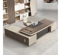 BKSAYAETou Escritorio administrativo de Lujo en Forma de L, Espacioso Escritorio de Madera Maciza de 78.74", estación de Trabajo administrativa Moderna y Sencilla (Ideal para Oficina/Estudio).