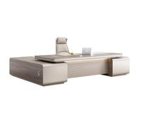 BKSAYAETou Escritorio administrativo de Lujo en Forma de L, Espacioso Escritorio de Madera Maciza de 78.74", estación de Trabajo administrativa Moderna y Sencilla (Ideal para Oficina/Estudio).