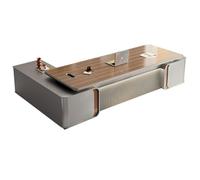 BKSAYAETou Escritorio de computadora Ejecutivo de 110,2", Moderno, Simple y Lujoso, Escritorio de Jefe, Gerente y Presidente en Forma de L, Utilizado en Sala de Estar, Estudio, Oficina.