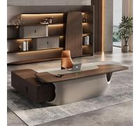 BKSAYAETou Escritorio de computadora Ejecutivo de 110,2", Moderno, Simple y Lujoso, Escritorio de Jefe, Gerente y Presidente en Forma de L, Utilizado en Sala de Estar, Estudio, Oficina.