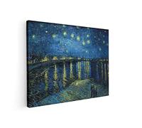 BKstuff - Cuadro en Lienzo Canvas Impresión Vincent Van Gogh (100x120cm, Noche estrellada sobre el Ródano, Vincent Van Gogh)