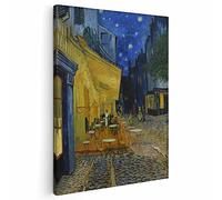 BKstuff - Cuadro en Lienzo Canvas Impresión Vincent Van Gogh (75x90cm, Terraza de Café por la noche, Vincent Van Gogh)