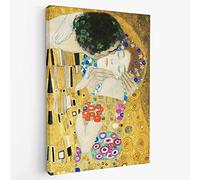 BKstuff - Cuadro - Impresión sobre lienzo - Gustav Klimt El Beso, Detalle- Producto artesanal italiano (30x40cm)