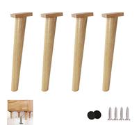 BKSXSOP 4 Patas para Muebles, Patas de Mesa de Madera y Caucho, pies para sofá, Patas de Madera cónicas oblicuas para palets, Repuesto para sillas, Camas y Muebles de TV, Alfombrilla prote