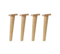 BKSXSOP 4 Patas para Muebles, Patas de Mesa de Madera y Caucho, pies para sofá, Patas de Madera cónicas oblicuas para palets, Repuesto para sillas, Camas y Muebles de TV, Alfombrilla prote