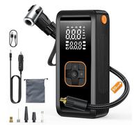BKXCHA Compresor Aire Portatil, 150PSI Inflador Ruedas Coche, Recargable Electrico Compresor Aire Coche por USB-C, con luz LED para Inflador Bicicletas, E-bicicleta, Motocicleta, Balones