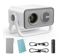 BKZ 2025 actualizado 360° ajustable de doble soporte AI Auto Keystone Electric Focus Mini proyector portátil con Bluetooth 5.4, soporte 1080P proyector de películas al aire última intervensión