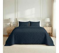 BL BELUM | Colcha Bouti Lisa Acolchada de Microfibra Extrasuave Color Marino Cama 180 (280x280 cm)| Fabricado en España