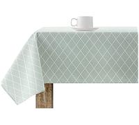 BL BELUM | Mantel Antimanchas 250x140 cm algodón Tacto extrasuave Limpieza fácil y rápida - Mantel Impermeable Menta Diseño Premium Interior y Exterior 100% Made in Spain