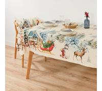 BL BELUM | Mantel Navidad Antimanchas Christmas Landscape Tamaño 100x155 cm Tacto Extrasuave - Mantel Navidad Tacto Tela Antimanchas Tejido 100% algodón Antimanchas, 300 grs 100% Made in Spain