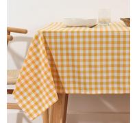 BL BELUM | Mantel Vichy Amarillo Tamaño 200x140 - Antimanchas Algodón Tacto Extrasuave - Repelente de Líquidos 100% Made in Spain