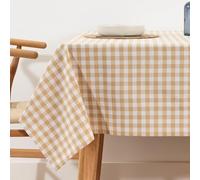 BL BELUM | Mantel Vichy Beig Impermeable Tamaño 250x140 cm 100% Algodón - Manteles Cuadros Tacto Extrasuave 100% Made in Spain Certificado OEKOTEX100