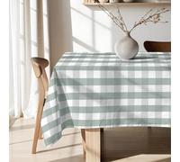 BELUM | Mantel resinado Antimanchas Cuadros 0120-104, Mantel Cuadros Vichy tamaño; 250x140 cm, Mantel Antimanchas NO Hule, Mantel Vichy Mint, Mantel Tejido 100% algodón orgánico