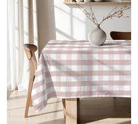 BELUM | Mantel resinado Antimanchas Cuadros 0120-102, Mantel Cuadros Vichy tamaño; 250x140 cm, Mantel Antimanchas NO Hule, Mantel Vichy Rosa, Mantel Tejido 100% algodón orgánico