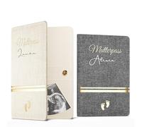 Bl4ckPrint - Funda de piel sintética para cartilla de vacunas, imágenes por ultrasonidos con muchos compartimentos - Pasaporte de maternidad austriaco (crema)
