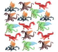 Blablablalu 16Pcs Mini Dragons, Realistic Plastic Ancient Flying Dragon Figure for Science Project & Cake Topper, Early Educational Model for Toddlers KidsMini Dragons