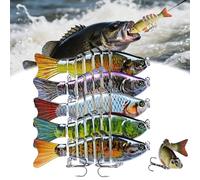 Blaciokamith Bionic Swimming Bait, Bionic Fishing Lures That Swim by Itself, Fishing Topwater Lures, Robotic Fishings Lures for Freshwater (5pcs)