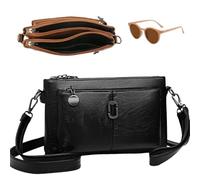 Blaciokamith Large Capacity Phone Bag Crossbody Bag, Vintage Multi Pockets PU Leather Bags, Fashion Soft Shoulder Bags