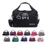 Blaciokamith Soft Side Lightweight Underseat Tote Bag, Multi-Pocket Anti Theft Waterproof Handbag Crossbody for Women (black)