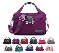Blaciokamith Soft Side Lightweight Underseat Tote Bag, Multi-Pocket Anti Theft Waterproof Handbag Crossbody for Women (purple)