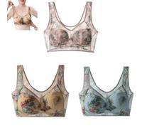 Blaciokamith Super Gather - Brasier de seda de hielo con encaje refrescante, cómodo, sin costuras, sin varillas, para mujeres mayores, 3pcs-a, 6XL