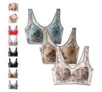 Blaciokamith Super Gather - Brasier de seda de hielo con encaje refrescante, cómodo, sin varillas, realce hacia arriba, para mujeres mayores, 3pcs-a, XXL