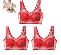 Blaciokamith Super Gather - Brasier de seda de hielo con encaje refrescante y cómodo, brasier sin costuras para uso diario, sin costuras, realce, 3pcs-e, XL