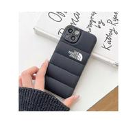 (black, 13pormax Black lens) Winter Down Jacket 3d The Puffer Soft Cloth Phone Case ,3d Cute Shockproof Cover Case For Iphone 12 Promax/ 13 Promax
