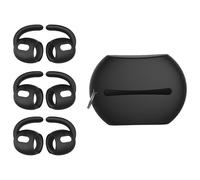 (Black)1Set Soft Silicone Ear Pads Eartips For Earphone Silicone Case Ear Hook In-Ear Earbuds Earphone Ear Tips White