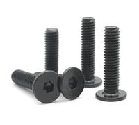 Black 304 Stainless Steel M2 M2.5 M3 M4 M5 M6 M8 50/55/60mm Hex Socket Flat Head Allen Screw Bolt 5-50Pcs(50mm,M4 (20pcs))