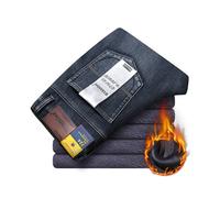 (black, 33) Men's Clothing WthinLEE Winter 2025 New Quality Famous Brand Fleece Pants Straight Flocking Trousers Denim