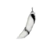 (Black) 40cm Long Animal Tail Keychain Faux Furs Pendant for Car Keys and Bags Stylish Accessory for Handbags and Backpacks Watermelon Red