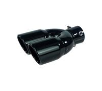 (Black A)Black Titanium Universal Car Inlet Double-barrel Rear Exhaust Tip Tail Pipe Muffler