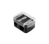 Black (A) $Double hole eyebrow pencil sharpener study office stationery student pencil sharpener pencil sharpener manual pencil sharpener plastic roll